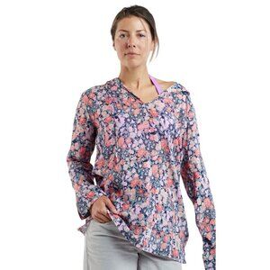 Carve Designs Dylan coverup tunic top hoodie floral fly weight organic cotton S